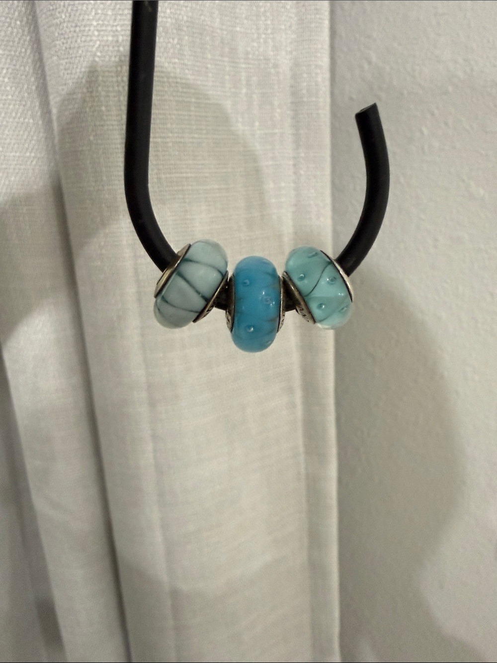 Pandora Glass Bead Charm Set in Light Blue and Turquoise
